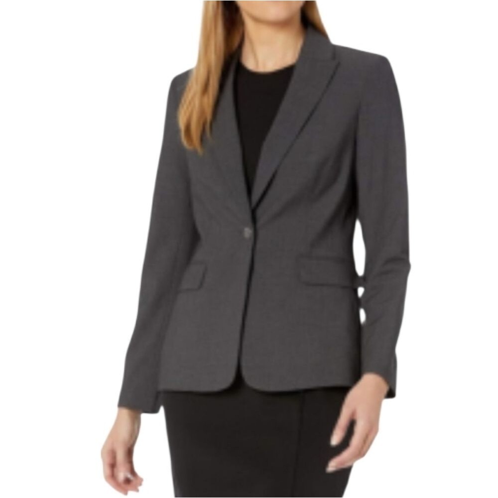 Calvin Klein Gray Stretch Career Blazer